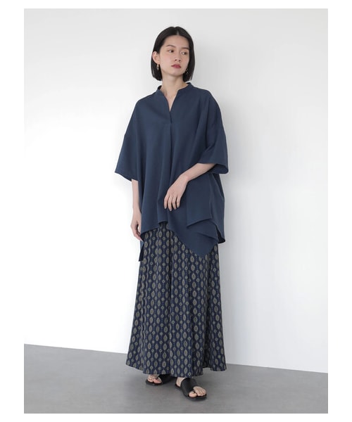 AMERICAN HOLIC（アメリカンホリック）の「ドロストとろみスカーチョ（パンツ・モカ/ネイビー/ペイズリー/フラワー・M/L）」の4枚目の写真