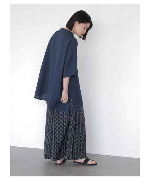 AMERICAN HOLIC（アメリカンホリック）の「ドロストとろみスカーチョ（パンツ・モカ/ネイビー/ペイズリー/フラワー・M/L）」の6枚目の写真