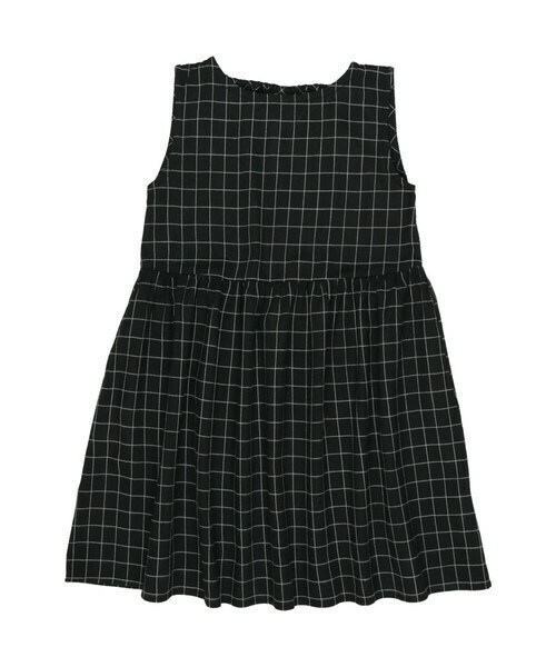 T>>2（ティーツー）の「ノースリーブチェックワンピース（ワンピース・キッズ・01.ホワイト/02.ベージュ/03.レンガ/04.ブルー/05.ブラック・80-150）」の2枚目の写真