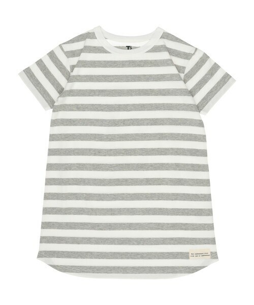 T>>2（ティーツー）の「ボーダーワンピース（ワンピース・キッズ・02.イエロー/05.グリーン/01.グレー/06.ネイビー/03.ピンク/04.ボルドー・90-150）」の2枚目の写真