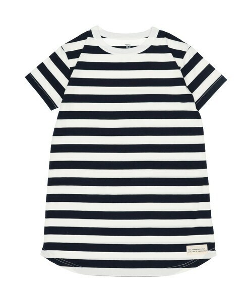 T>>2（ティーツー）の「ボーダーワンピース（ワンピース・キッズ・02.イエロー/05.グリーン/01.グレー/06.ネイビー/03.ピンク/04.ボルドー・90-150）」の4枚目の写真