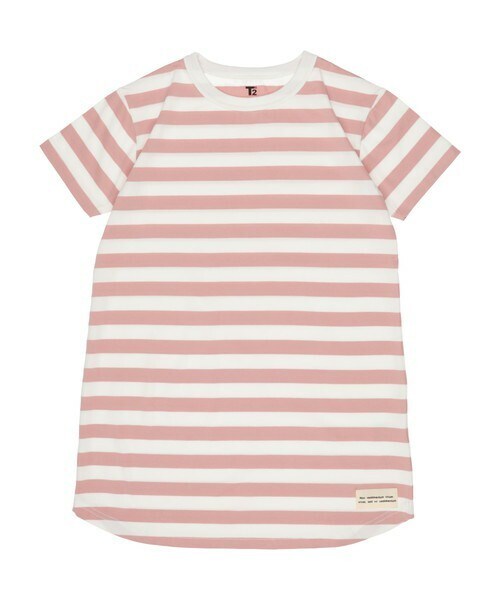 T>>2（ティーツー）の「ボーダーワンピース（ワンピース・キッズ・02.イエロー/05.グリーン/01.グレー/06.ネイビー/03.ピンク/04.ボルドー・90-150）」の5枚目の写真