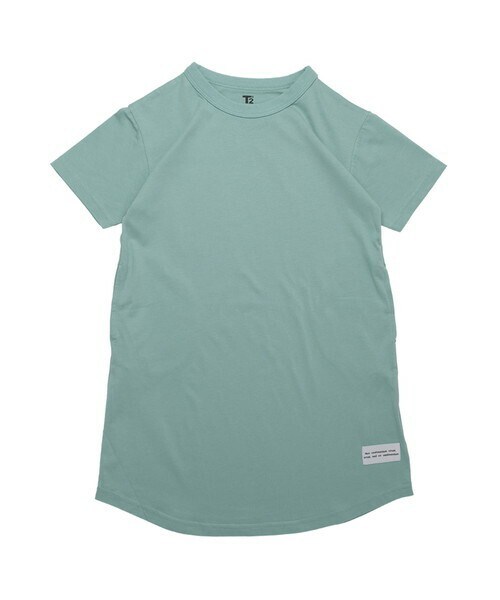 T>>2（ティーツー）の「Tシャツワンピース　大人サイズ（ワンピース・レディース・01.ピンク/02.ミント/03.ブラウン/04.スミクロ/05.ベージュ/06.スモーキーピンク/07.ネイビー・FREE）」の5枚目の写真