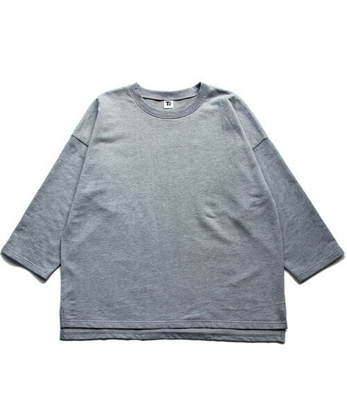 T>>2（ティーツー）の「ミニ裏毛七分袖トレーナー　大人サイズ（スウェット・レディース・01.サックス/02.杢グレー/03.マスタード/04.ベージュ/05.カーキ/06.ネイビー/07.ブラック・M.L(大人サイズ)）」の3枚目の写真