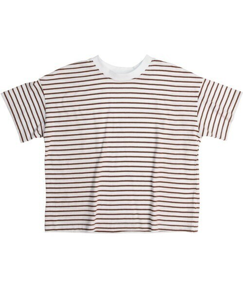 T>>2（ティーツー）の「ボーダーTシャツ　大人サイズ（Tシャツ/カットソー・レディース・01.イエロー/02.ブルー/03.グリーン/04.ブラウン/05.杢グレー/06.ネイビー・M.L(大人サイズ)）」の3枚目の写真