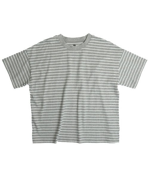 T>>2（ティーツー）の「ボーダーTシャツ　大人サイズ（Tシャツ/カットソー・レディース・01.イエロー/02.ブルー/03.グリーン/04.ブラウン/05.杢グレー/06.ネイビー・M.L(大人サイズ)）」の2枚目の写真