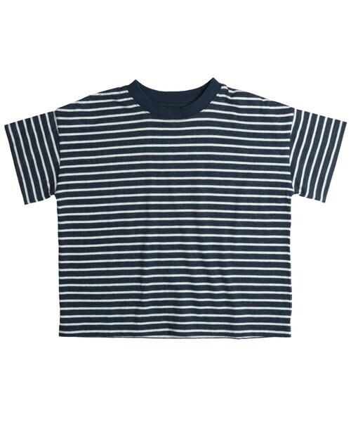 T>>2（ティーツー）の「ボーダーTシャツ　大人サイズ（Tシャツ/カットソー・レディース・01.イエロー/02.ブルー/03.グリーン/04.ブラウン/05.杢グレー/06.ネイビー・M.L(大人サイズ)）」の6枚目の写真