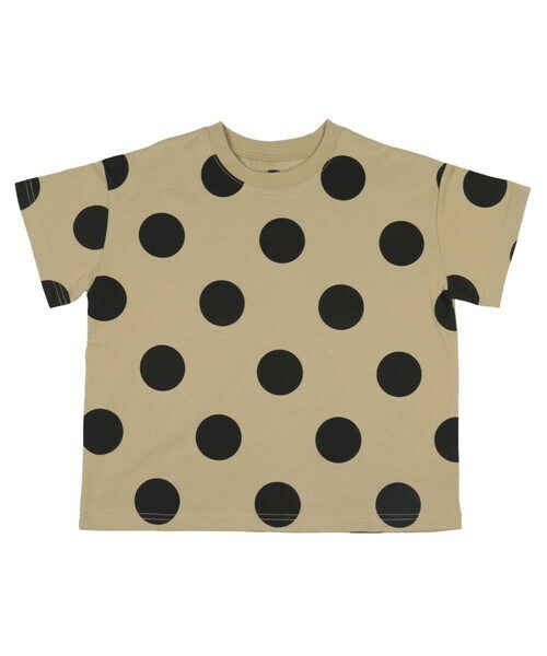 T>>2（ティーツー）の「ドット柄半袖Tシャツ（Tシャツ/カットソー・キッズ・01.ホワイト/02.ベージュ/03.ピンク/04.パープル/05.ミント/06.ブラウン/07.ネイビー・80-150）」の3枚目の写真
