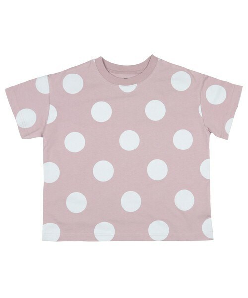 T>>2（ティーツー）の「ドット柄半袖Tシャツ　大人サイズ（Tシャツ/カットソー・レディース・01.ホワイト/02.ベージュ/03.ピンク/04.パープル/05.ミント/06.ブラウン/07.ネイビー・S.M.L(大人サイズ)）」の7枚目の写真