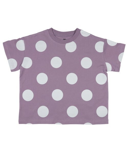T>>2（ティーツー）の「ドット柄半袖Tシャツ　大人サイズ（Tシャツ/カットソー・レディース・01.ホワイト/02.ベージュ/03.ピンク/04.パープル/05.ミント/06.ブラウン/07.ネイビー・S.M.L(大人サイズ)）」の6枚目の写真