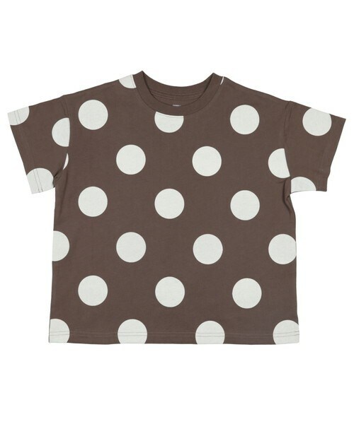 T>>2（ティーツー）の「ドット柄半袖Tシャツ　大人サイズ（Tシャツ/カットソー・レディース・01.ホワイト/02.ベージュ/03.ピンク/04.パープル/05.ミント/06.ブラウン/07.ネイビー・S.M.L(大人サイズ)）」の2枚目の写真