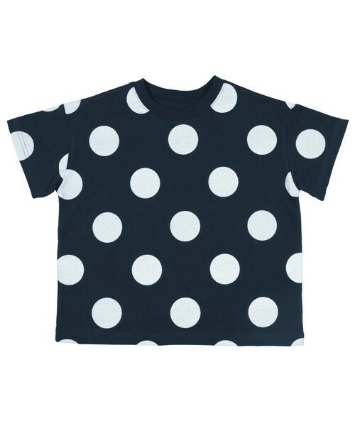 T>>2（ティーツー）の「ドット柄半袖Tシャツ　大人サイズ（Tシャツ/カットソー・レディース・01.ホワイト/02.ベージュ/03.ピンク/04.パープル/05.ミント/06.ブラウン/07.ネイビー・S.M.L(大人サイズ)）」の5枚目の写真