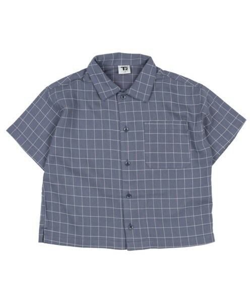 T>>2（ティーツー）の「チェック半袖シャツ　大人サイズ（シャツ/ブラウス・レディース・01.ホワイト/02.キャメル/03.レンガ/04.ブルー/05.ブラック・M.L(大人サイズ)）」の4枚目の写真