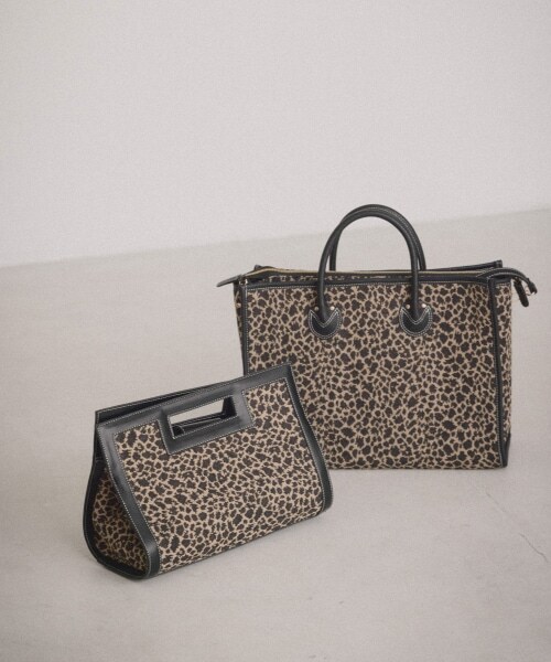 Andemiu（アンデミュウ）の「ジャガードトートⅡ（バッグ・レオパード/ブラウン/ブルー）」の4枚目の写真