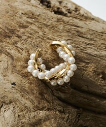 3coins | パール編みイヤカフ(イヤリング)