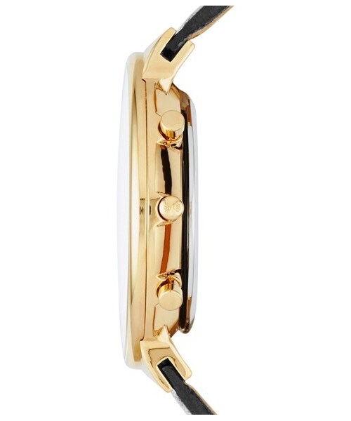 SKAGEN（スカーゲン）の「Skagen 'Ancher' Chronograph Leather Strap Watch, 40mm（アナログ腕時計・レディース・Black/ Gold）」の3枚目の写真