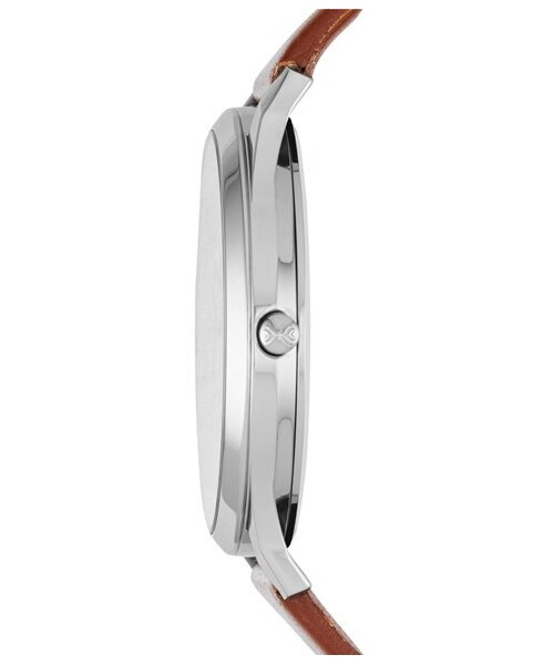 SKAGEN（スカーゲン）の「Skagen 'Jorn' Leather Strap Watch, 41mm（アナログ腕時計・レディース・Brown/ White）」の2枚目の写真