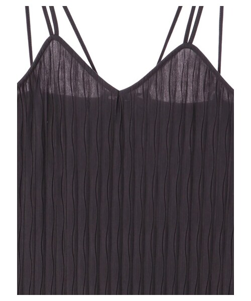 Green　Parks（グリーンパークス）の「ワッシャーカットキャミワンピース（ワンピース/ドレス・チャコールグレー/ベージュ/グリーン・F）」の3枚目の写真