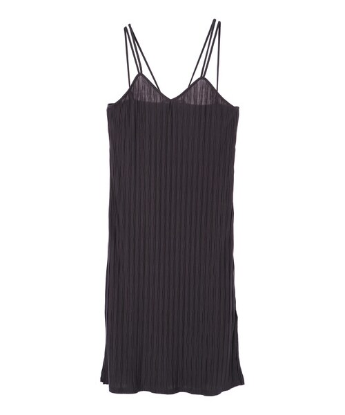 Green　Parks（グリーンパークス）の「ワッシャーカットキャミワンピース（ワンピース/ドレス・チャコールグレー/ベージュ/グリーン・F）」の7枚目の写真