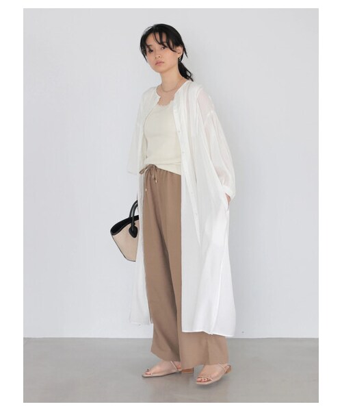 AMERICAN HOLIC(アメリカンホリック)の「ドロストリネンライクワイドパンツ(パンツ・ベージュ/キャメル/ネイビー・M/L)」の11枚目の写真