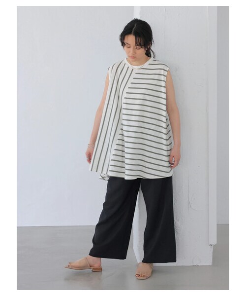 AMERICAN HOLIC(アメリカンホリック)の「ドロストリネンライクワイドパンツ(パンツ・ベージュ/キャメル/ネイビー・M/L)」の14枚目の写真