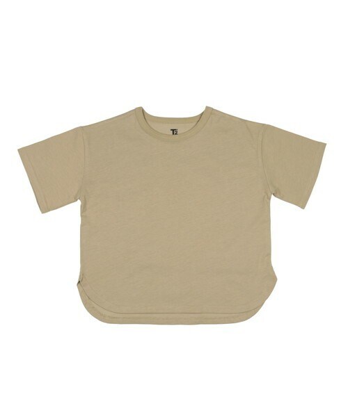T>>2(ティーツー)の「ラウンドヘムTシャツ(Tシャツ/カットソー・キッズ・01.ホワイト/02.ベージュ/03.ピンク/04.ミント/06.ブルー/07.ブラウン/08.スミクロ・90-150)」の4枚目の写真