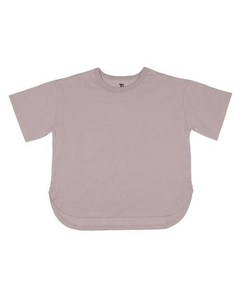 T>>2(ティーツー)の「ラウンドヘムTシャツ(Tシャツ/カットソー・キッズ・01.ホワイト/02.ベージュ/03.ピンク/04.ミント/06.ブルー/07.ブラウン/08.スミクロ・90-150)」の7枚目の写真