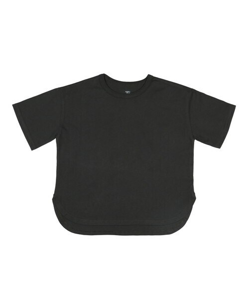 T>>2(ティーツー)の「ラウンドヘムTシャツ(Tシャツ/カットソー・キッズ・01.ホワイト/02.ベージュ/03.ピンク/04.ミント/06.ブルー/07.ブラウン/08.スミクロ・90-150)」の2枚目の写真