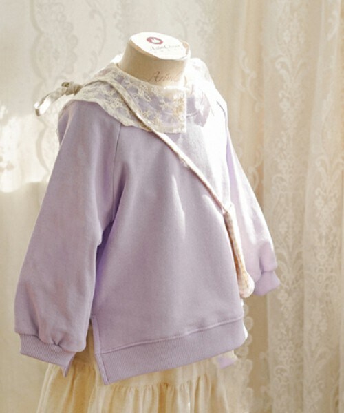 DHOLIC kids（ディーホリックキッズ）の「[arimcloset] ラグランスリーブスウェット（スウェット・キッズ・イエロー/パープル/ピンク/グリーン・XS/S/M/L）」の3枚目の写真