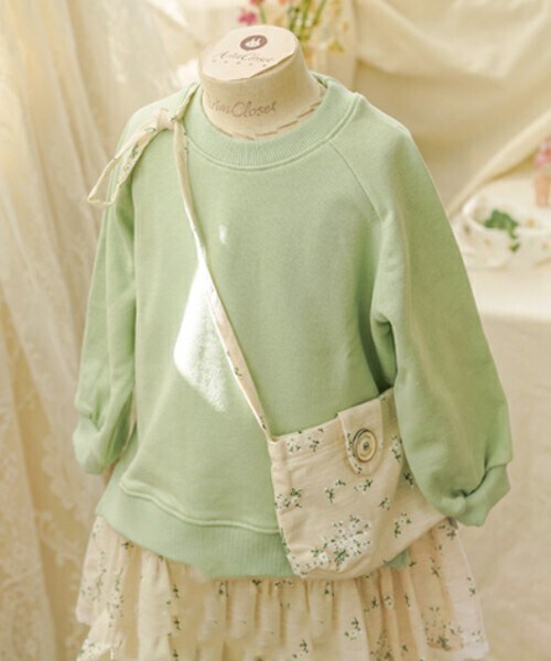 DHOLIC kids（ディーホリックキッズ）の「[arimcloset] ラグランスリーブスウェット（スウェット・キッズ・イエロー/パープル/ピンク/グリーン・XS/S/M/L）」の2枚目の写真