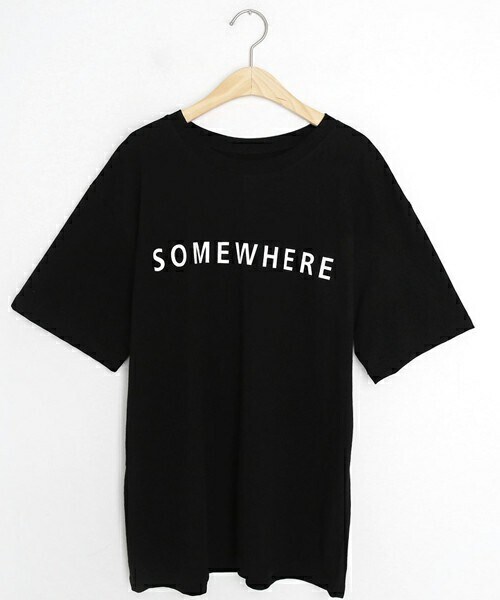 DHOLIC(ディーホリック)の「SOMEWHERE半袖Tシャツ・全3色・b53892(Tシャツ/カットソー・レディース・その他/ホワイト/ブラック・ONESIZE)」の3枚目の写真