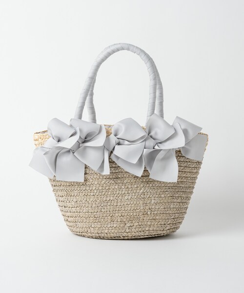 Rewde(ルゥデ)の「リボン付カゴバッグ(1R18-KB4001)(かごバッグ・レディース・ブラック/グレー/ピンク・F)」の2枚目の写真