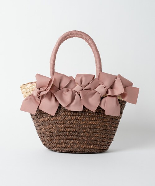 Rewde(ルゥデ)の「リボン付カゴバッグ(1R18-KB4001)(かごバッグ・レディース・ブラック/グレー/ピンク・F)」の3枚目の写真