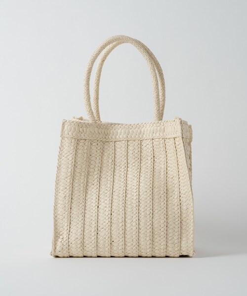 Rewde（ルゥデ）の「スクエアボックストートバッグ（1R18-KB02）（かごバッグ・レディース・グレー/ベージュ/ブラウン・F）」の3枚目の写真