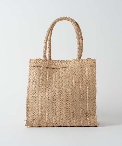 Rewde（ルゥデ）の「スクエアボックストートバッグ（1R18-KB02）（かごバッグ・レディース・グレー/ベージュ/ブラウン・F）」の2枚目の写真