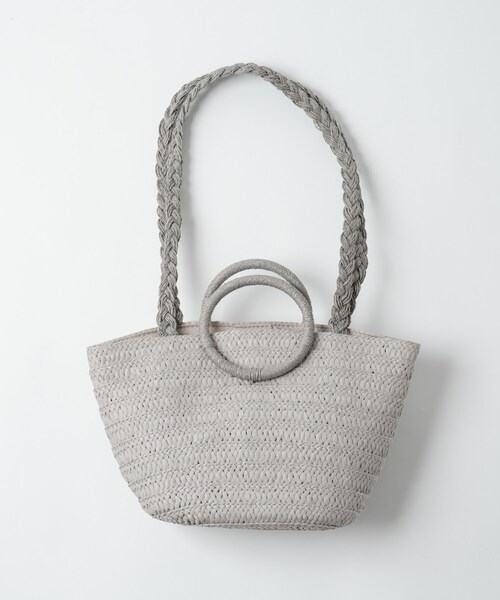 Rewde（ルゥデ）の「【2WAY】 リングハンドルショルダーバッグ（1R18-KB01）（かごバッグ・レディース・ベージュ/グレー/ブラウン・F）」の2枚目の写真