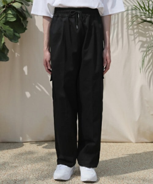 D'MENS by DHOLIC（ディーメンズ）の「カーゴポケットワイドパンツ（カーゴパンツ・メンズ・ホワイト/グリーン/その他/ブラック・ONESIZE）」の2枚目の写真