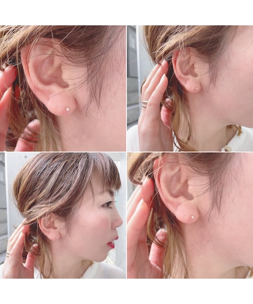 two ply（トゥープライ）の「トゥープライ 594 ミニマル ベゼル 一粒ダイヤモンド スタッド ピアス 0.02ct（ピアス（片耳用）・レディース・ゴールド・free）」の3枚目の写真