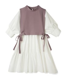 サイドリボンベストXティアードワンピースセット