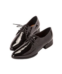 gracegift | 鏡面漆皮尖頭牛津鞋(シューズ)