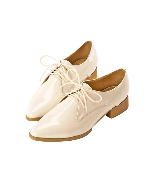 gracegift（グレースギフト）の「鏡面漆皮尖頭牛津鞋（シューズ・レディース・黑/酒紅/米白・35/36/37/38/39/40/41）」の2枚目の写真