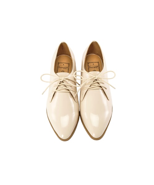 gracegift（グレースギフト）の「鏡面漆皮尖頭牛津鞋（シューズ・レディース・黑/酒紅/米白・35/36/37/38/39/40/41）」の4枚目の写真