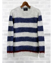 LOUNGE LIZARD | PURE BRITISH WOOLボーダーニット(その他)