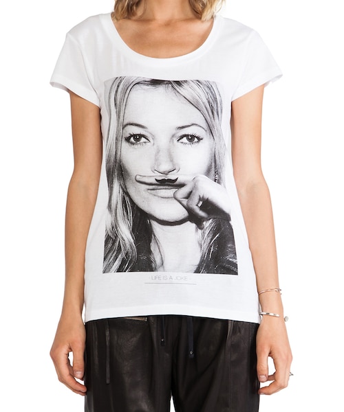 ELEVEN PARIS(イレブンパリ)の「Eleven Paris Kate Moss Mustache Tee(Tシャツ/カットソー・レディース・White・L/XS/M/S)」の2枚目の写真