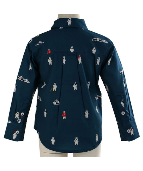 One deux boo(ワンドゥーブー)の「キッズサイズ ロングスリーブシャツ(シロクマ柄)(トップス・キッズ・ネイビー・90cm/100cm/110cm/120cm/130cm)」の4枚目の写真