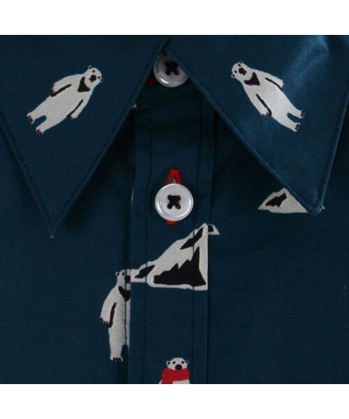 One deux boo(ワンドゥーブー)の「キッズサイズ ロングスリーブシャツ(シロクマ柄)(トップス・キッズ・ネイビー・90cm/100cm/110cm/120cm/130cm)」の5枚目の写真