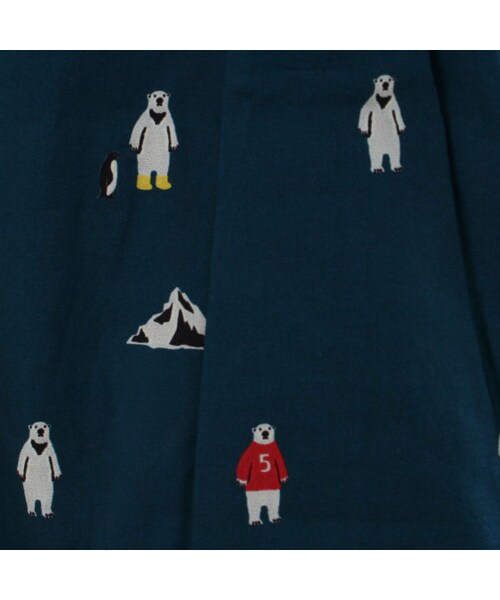 One deux boo(ワンドゥーブー)の「キッズサイズ ロングスリーブシャツ(シロクマ柄)(トップス・キッズ・ネイビー・90cm/100cm/110cm/120cm/130cm)」の7枚目の写真