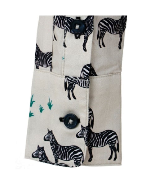 One deux boo（ワンドゥーブー）の「キッズサイズ ロングスリーブシャツ（シマウマ柄）（トップス・キッズ・ベージュ・90cm/100cm/110cm/120cm/130cm）」の6枚目の写真