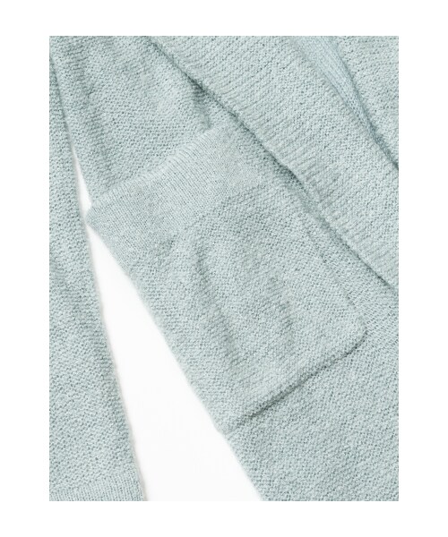 w closet（ダブルクローゼット）の「ブークレ+モヘア天竺裏目編みロングカーディガン（トップス・レディース・ミント/グレー/ネイビー・FREE）」の9枚目の写真
