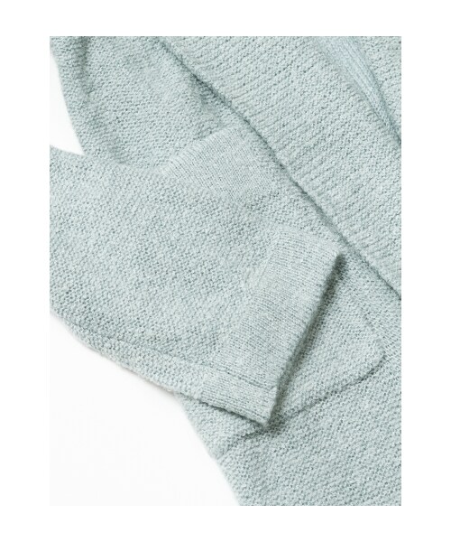 w closet（ダブルクローゼット）の「ブークレ+モヘア天竺裏目編みロングカーディガン（トップス・レディース・ミント/グレー/ネイビー・FREE）」の8枚目の写真